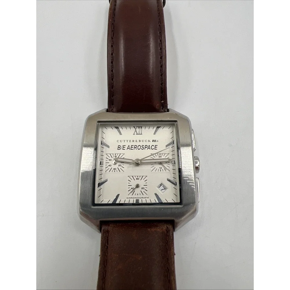 Cutter & Buck Chronograph Wristwatch Stainless Steel Back Leather Not Tested - Picture 8 of 16